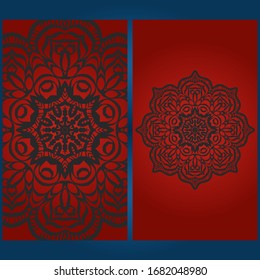 Vorlagen Karte mit mandala Design. Vektorillustration. Für Visitenkarte, Business, Grußkarteneinladung
