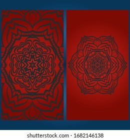 Templates card with mandala design. Vector illustration. For visit card, business, greeting card invitation