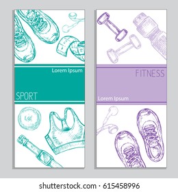 templates card with sport items