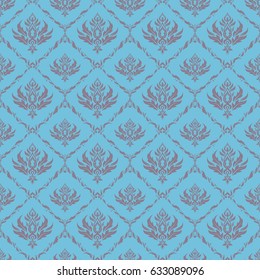 Templates for carpets, textiles, wallpaper and any surface. Vector seamless pattern of neutral and blue ornament. Oriental, ornament.