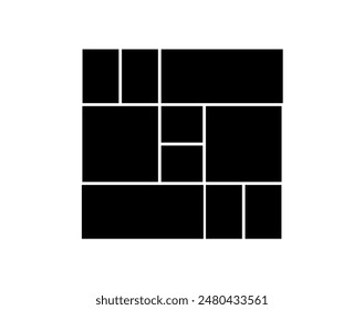 Templates collage 10 frame photos. Template of mood board. Vector illustration. modern layout abstract photo frames and digital photo wall template.