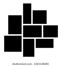 Templates collage 8 frame photos.Template of moodboard. Vector illustration.