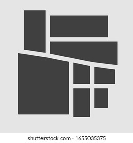 Las plantillas intercalan ocho cuadros, fotos, piezas, ilustraciones. Presentación de la marca de marco vectorial. Tema creativo con 8 piezas de diseño sencillo de borde cuadrado. Moderna maqueta de la junta de humor minimalista