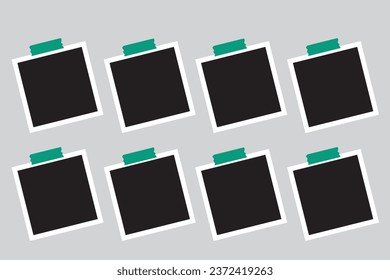 Templates collage eight frames photos parts, picture or illustration. Vector frames. Board and branding Presentation. Creative theme.8 photos. 