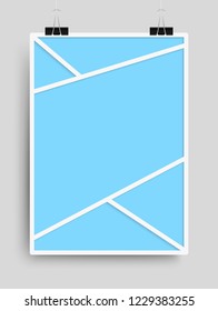 Templates collage five frames, photos, parts, picture or illustration. Vector frames. Board and branding Presentation. Creative theme. Moodboard. Five photos. Poster frame mockup. Collage concept.