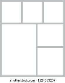 Templates collage frames for photo or illustration. Montage photo frame template. Vector Mood Board Branding Presentation. MoodBoard, Logo Template, Collage Frames with Universal Colour Palette.