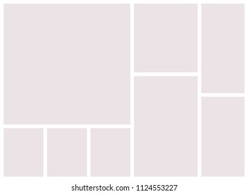 Templates collage frames for photo or illustration. Montage photo frame template. Vector Mood Board Branding Presentation. MoodBoard, Logo Template, Collage Frames with Universal Colour Palette.