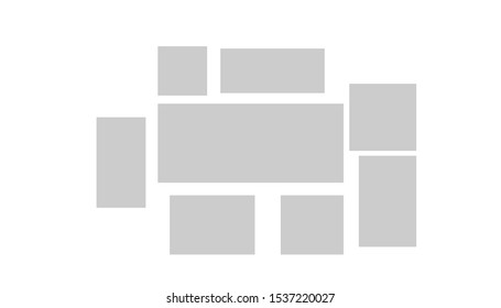 Templates collage frames for photo or illustration.  Vector frames. Board and branding Presentation. Creative theme. 