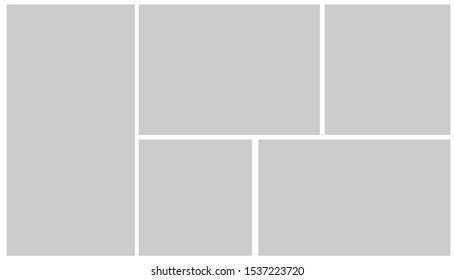 Templates collage frames for photo or illustration. branding Presentation. Creative theme. Collage Frames with Universal Colour Palette. 