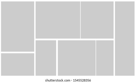 Templates collage frames for photo or illustration.  Creative theme. Logo Template, Collage Frames with Universal Colour Palette. 