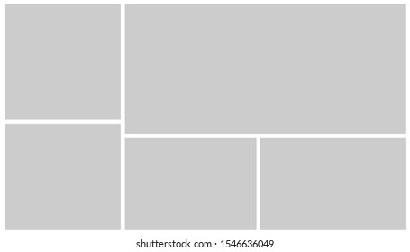 Templates collage frames for photo or illustration.  Vector frames. Board and branding Presentation. Creative theme. Logo Template, Collage Frames with Universal Colour Palette. 