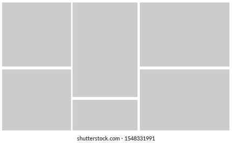 Templates collage frames for photo or illustration.  Vector frames. Board and branding Presentation. Creative theme. Logo Template, Collage Frames with Universal Colour Palette. 