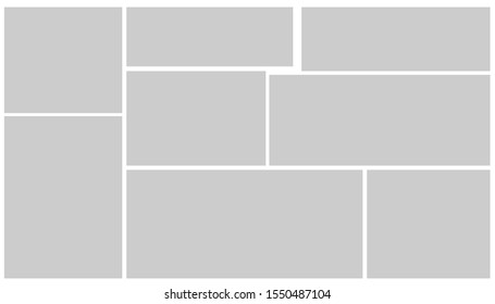 Templates collage frames for photo or illustration.  Vector frames. Board and branding Presentation. Creative theme. Logo Template, Collage Frames with Universal Colour Palette. 