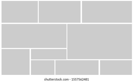 Templates collage frames for photo or illustration. Creative theme. Logo Template, Collage Frames with Universal Colour Palette. 
