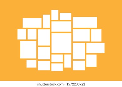 Templates collage frames for photo or illustration. Vector frame for photos and pictures, photo collage, photo puzzle. Vector Mood Board Branding Presentation.