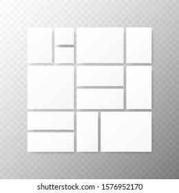 Templates collage frames for photo or illustration. Montage photo frame template.
