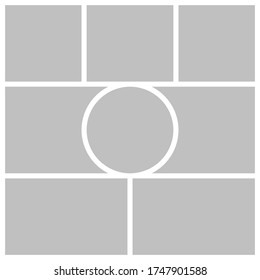 Templates collage frames for photo or illustration, mood board and branding presentation, vector
