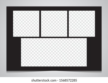 Templates Collage 5 Frames Photos Parts Stock Vector (Royalty Free ...