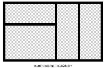 Templates collage frames photos parts, picture or illustration. Vector frames. Mood board. 5 photos. Poster frame mockup. Collage concept. Vector   Illustration .EPS 20 .