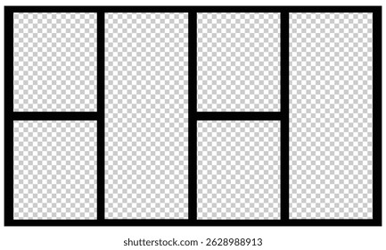 Templates collage frames photos parts, picture or illustration. Vector frames. Mood board. 5 photos. Poster frame mockup. Collage concept. Vector   Illustration .EPS 20 .