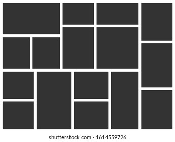 Templates collage frames photos. Vector poster frame mockup. Board and branding presentation.