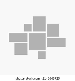 Templates collage seventeen frames photos parts, picture or illustration. Vector