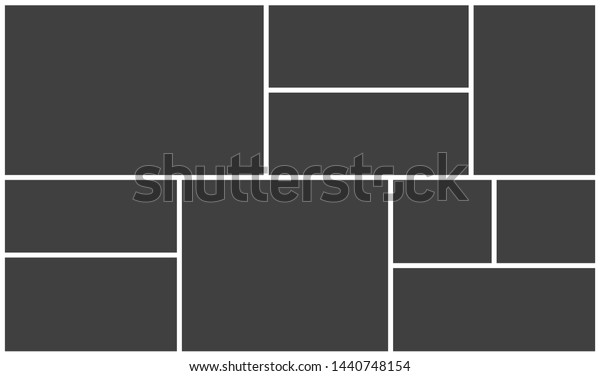 Templates Collage Ten Frames Photos Parts Stock Vector (Royalty Free ...