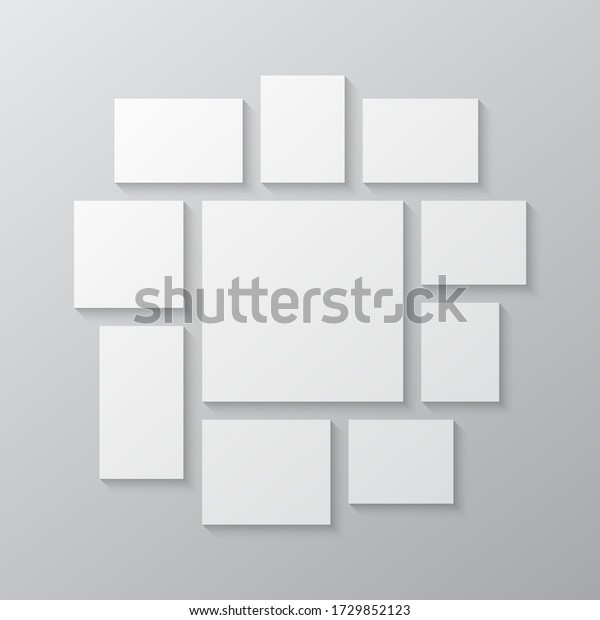 Templates Collage Ten Frames Photos Parts Stock Vector (royalty Free 