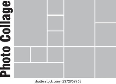 Templates collage thirteen frames photos parts, picture or illustration. Vector frames. Board and branding Presentation. Creative theme.13 photos. 