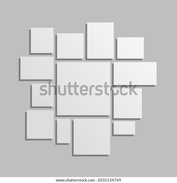 Templates Collage Thirteen Frames Photos Parts Stock Vector (Royalty ...