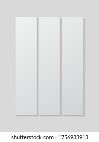 Templates collage three frames, photos, parts pictures, illustrations. Vector frame presentation. Creative theme with 3 part simple square border layout. Modern minimal vertical moodboard mockup.