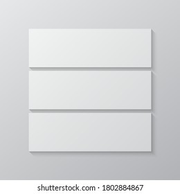 Templates collage three frames, photos, parts pictures, illustrations. Vector frame branding presentation. Creative theme with 3 part simple square border layout. Modern minimalistic board mockup