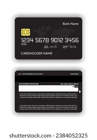 Templates of credit card design. Set of Credit Card vector mockups isolated on a white background.