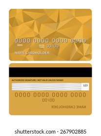 Templates of credit card design with a triangle background. Vector illustration.