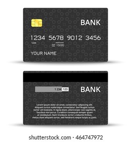 Front Back Realistic Black Credit Card Stock Vector (Royalty Free ...