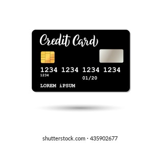 Templates of credit cards design with  Modern calligraphy. Isolated vector Hand drawn lettering credit card