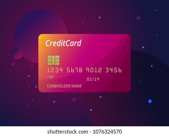 Templates of credit cards design. Vector plastic credit card or debit card