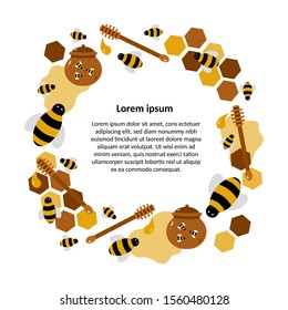 Templates for the design of honey labels and packaging for apiary and beekeeping products. National Honey Bee Day.