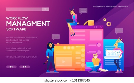 Templates design for online shopping, analytics, digital marketing, teamwork and business strategy. Mobile website development vector illustration concepts. Modern set 