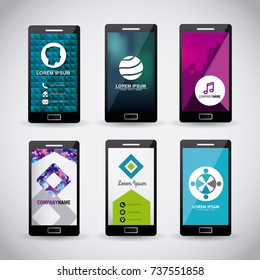 templates design set of mobile technology business corporate