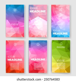 Templates. Design Set of Web, Mail, Brochures. Mobile, Technology, App and Infographic Concept. Modern flat and line icons. Square button layout. Layered, embossed tiles template. 