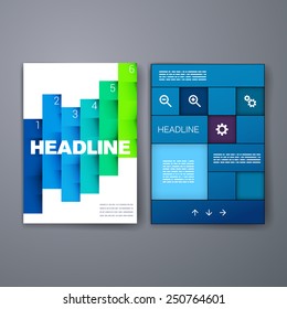 Templates. Design Set of Web, Mail, Brochures. Mobile, Technology, and Infographic Concept. Modern flat and line icons. SaaS, web app design template. Mobile interface. UI template. Web UI app design.