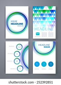 Templates. Design Set of Web, Mail, Brochures. Mobile, Technology, App and Infographic Concept. Modern line icons. Layered, embossed tiles template. 