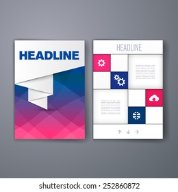 Templates. Design Set of Web, Mail, Brochures. Mobile, Technology, and Infographic Concept. Modern flat and line icons. SaaS, web app design template. Mobile interface. UI template. Web UI app design.