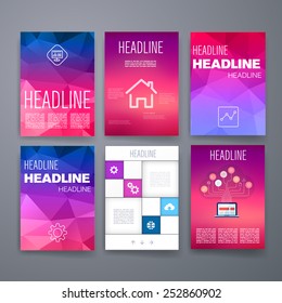 Templates. Design Set of Web, Mail, Brochures. Mobile, Technology, and Infographic Concept. Modern flat and line icons. SaaS, web app design template. Mobile interface. UI template. Web UI app design.