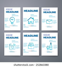 Templates. Design Set of Web, Mail, Brochures. Mobile, Technology, and Infographic Concept. Modern colorful line icons. SaaS, web app design template. Mobile interface. UI template. Web UI app design.