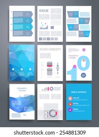 Templates. Design Set of Web, Mail, Brochures. Mobile, Technology, and Infographic Concept.  SaaS, web app design template. Mobile interface. UI template. Web UI app design.