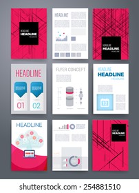 Templates. Design Set of Web, Mail, Brochures. Mobile, Technology, and Infographic Concept.  SaaS, web app design template. Mobile interface. UI template. Web UI app design.