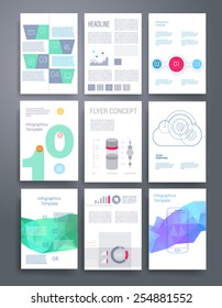 Templates. Design Set of Web, Mail, Brochures. Mobile, Technology, and Infographic Concept.  SaaS, web app design template. Mobile interface. UI template. Web UI app design.