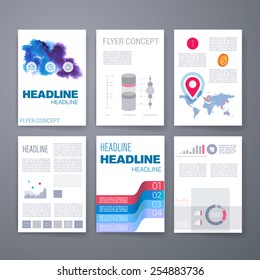 Templates. Design Set of Web, Mail, Brochures. Mobile, Technology, and Infographic Concept. Modern flat and line icons. SaaS, web app design template. Mobile interface. UI template. Web UI app design.